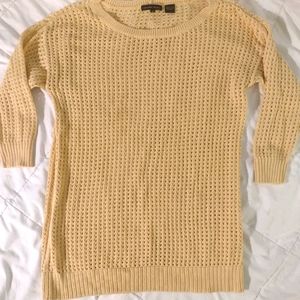 Jeanne Pierre Women's Yellow Quarter Sleeve Knitted Sweater Sz Medium
